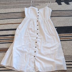 H&M button front linen blend dress